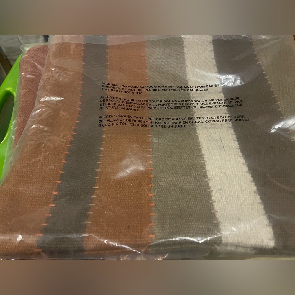 New Pottery Barn Miller Striped Handwoven Wool Pillow Cover, Warm Colors, 20” - Picture 11 of 16